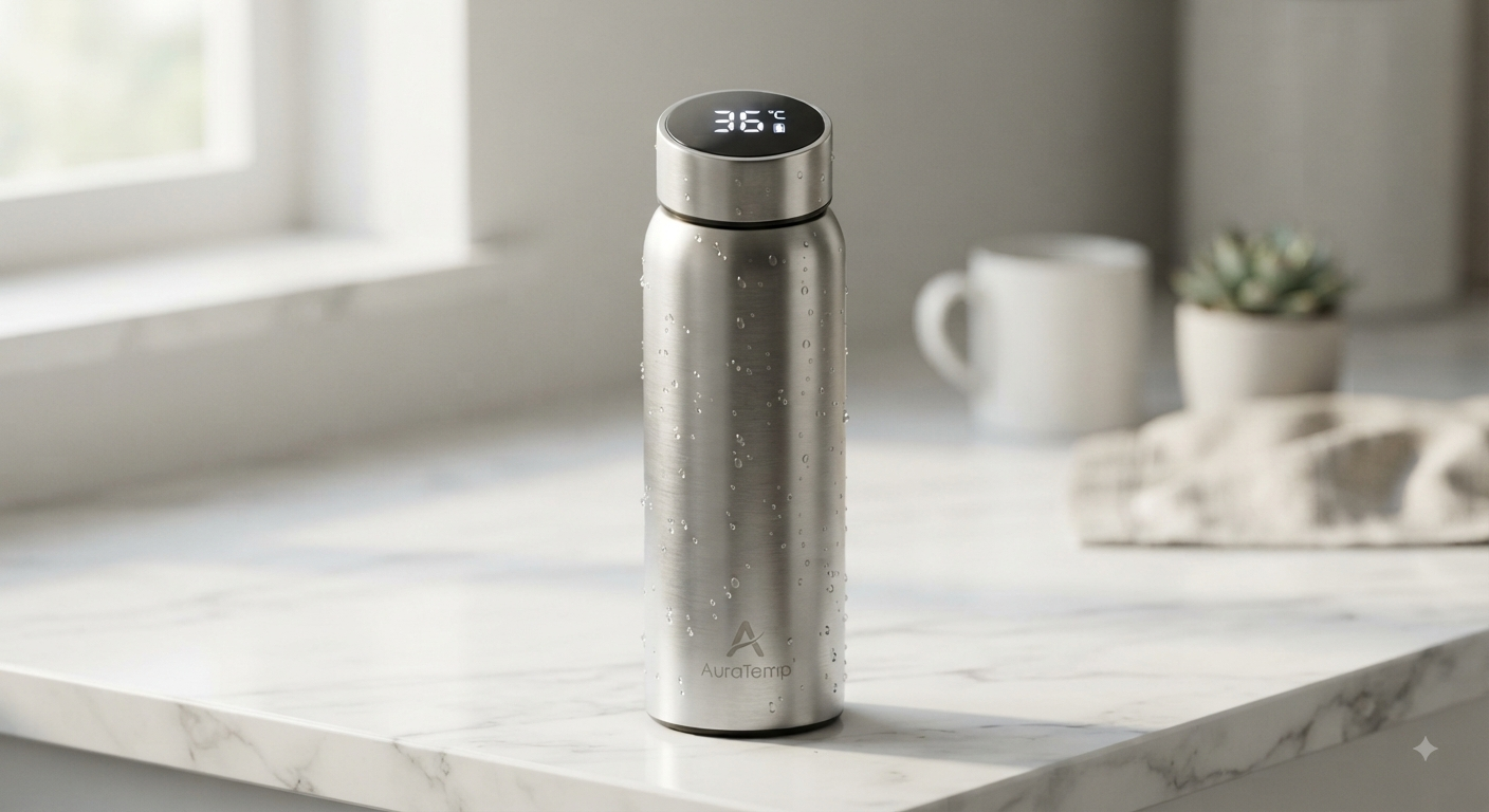 Botol Minum Termos Pintar dengan Indikator Suhu LED (Smart Thermos Flask)